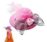 Lipfer Chicken Hats for Hens Tiny Pets Funny Halloween Accessories Feather Hat with Adjustable Elastic Chin Strap Rooster Duck Parrot Poultry Stylish Show Costume