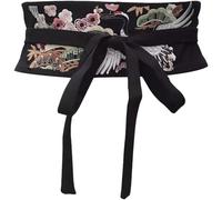 Lipfer Chinese Hanfu Belt Wide Tie Belt with Chinese Embroidery Crafts