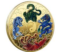 Lipfer Chinese Lucky and Phoenix Commemorative Coin and Phoenix Coins Traditional Gold Protective Art Collectable Gift