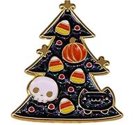 Lipfer Christmas Tree Shiny Pin Kawaii Pumpkin Christmas Tree Brooch Christmas Decoration Pin for Gift