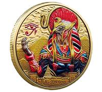 Lipfer Colorful Ancient Egyptian Sun God Painted Coin Ra-sun God Commemorative Coins Gold and Silver Badge Metal Crafts Collectible