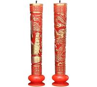 Lipfer Dragon and Phoenix Wedding Chinese Candles Traditional Double Candles Round Pillar Candles for Marriage Room Decor