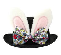Lipfer Easter Bunny Hat Adult Costume Men Women Witch Party Hats White Rabbit Ear Black Fancy Dress Up Set Hat Dress Up Hat Easter Bonnet for Carnival Easter Halloween Cosplay