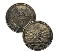 Lipfer Gold Plated Solid Relief Yes Decision Coin No Commemorative Coin Skull and Angel Lucky Coin Antique Good and Evil Coin