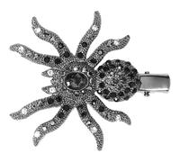 Lipfer Halloween Spider Hair Clips Spider Sparkling Rhinestone Barrettes Black Spider Headpiece for Girl Women Party Jewelry