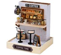 Lipfer House Kit Coffeehouse Diy Wooden Miniature Room Model Building Craft Kits Gifts for Adults and Teens for Christmas