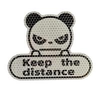Lipfer Keep Distance Reflective Stickers Panda Stickers Fluorescent Green Car Decoration Stickers 11.2x14 Cm