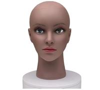 Lipfer Mannequin Head Bald Female Professional Cosmetology Training Head Bald Manikin Head Wigs Head Stand for Display