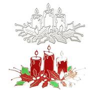Lipfer Metal Cutting, Christmas Candle Die Cuts Stencils for Diy Scrapbooking Album Decorative Embossing Paper Card Making