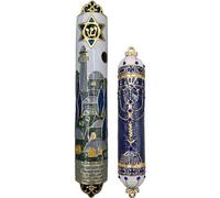 Lipfer Mezuzah Case with Scroll, Religious Gatepost Mezuzah Judaica Mezuzah Scroll Jerusalem Israel Judaica Door Mezuza Mitzvah Scripture Blessing Judaica Gifts