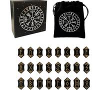 Lipfer Rune Casting Altar Cloth Wood Runes Set, Dedicated Storage Bag, Wiccan Witchcraft Supplies for Divination, Home Decoration, Viking Runes