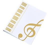 Lipfer Sheet Folder Song File Clef Paper Storage Documents Holder Bag, Blank Plastic Concert Choral Folder A4 40 Pages for Musicians and Band