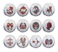 Lipfer Souvenir Coins 12pcs Twelve Commemorative Coins Zodiac Painted Collectible Coins Art Collection Gifts