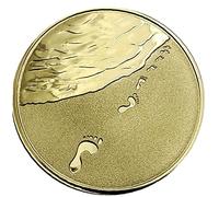 Lipfer Symbolizing When You Saw Only One Set of Footprints It Was Then That I Carried You Romantic Golden Badge Commemorative Coin