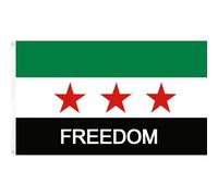 Lipfer Syria Flag 90x150cm Syrian Flag Syrian Arab Republic Three Star Flag Vivid Color Syrian Flag for Home Festival Party Decor
