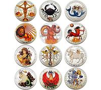 Lipfer Twelve Commemorative Coins 12pcs Silver-plated Metal Coins Set Lucky Coins Craft Art Collectable Gift