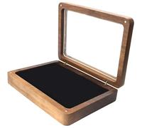 Lipfer Walnut Challenge Coin Display Box - Wooden Military Coin Presentation Case Storage Shadow Box Frame for Collection