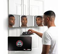 LIPFISBARBERSHOP.COM The 360 LED Mirror - Adjustable Telescoping Hooks and Built in Tray - 3-Way Compact Mirror for Men’s Self Haircuts and Grooming