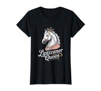 Lipizzaner Queen Crowned Horse Value Graphic T-Shirt, Women, Black, S