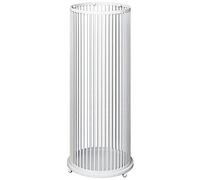 LIPJIA Umbrella Stand, Modern Creative Umbrella Stand，Metal Umbrella Stand with 6 Hooks and Drip Tray, Heavy-Duty Round for Home Office Corridor Entrance Decoration,White