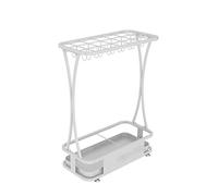 LIPJIA Umbrella Stand, Umbrella Stand Rack,Umbrella Stand Hotel Large-Capacity Wrought Iron,Detachable and Easy to Install Umbrella Storage Rack,White,21 Holes