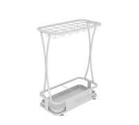 LIPJIA Umbrella Stand, Umbrella Umbrella Stand Rack,Umbrella Stand Hotel Large-Capacity Wrought Iron,Detachable and Easy to Install Umbrella Storage Rack,for Hallway Foyer/White/21 Holes