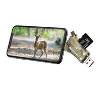 Liplasting Trail Camera Viewer SD Card Reader for iPhone iPad Mac & Android, 4 in 1 SD/Micro SD/TF Memory Card Reader Adapter to View Hunting Game Camera Photos or Videos on Smartphone