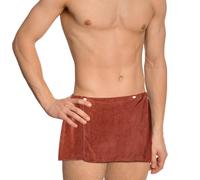 LipLopBest Men Boys Soft Wearable Bath Towel Short Pants Adjustable Mircofiber Towel Blanket Bathroom Pool Beach Spa Bathing Shower Cover Up Wrap Around Towel with Snap Closure (Brown)