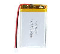LiPo Battery 3.7 V 1200 mAh 503759 with JST Cable - Rechargeable Lithium Polymer Battery for Bluetooth Speakers, DIY Projects and Electronic Devices