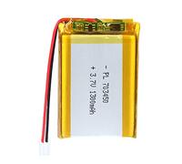 LiPo Battery 3.7 V 1300 mAh 703450 with JST Cable - Rechargeable Lithium Polymer Battery for Bluetooth Speakers, DIY Projects and Electronic Devices