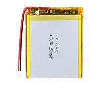 LiPo Battery 3.7 V 2500 mAh 724957 with JST Cable - Rechargeable Lithium Polymer Battery for Bluetooth Speakers, DIY Projects and Electronic Devices