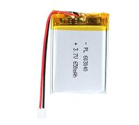 LiPo Battery 3.7 V 650 mAh 603040 with JST Cable - Rechargeable Lithium Polymer Battery for Bluetooth Speakers, DIY Projects and Electronic Devices