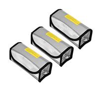 Lipo Battery Bag, 3pcs Fireproof Explosion Proof High Temperature Resistance Fireproof Bag Lipo Bag Battery Storage Case Lipo Battery Guard Safe Bag for Home Workshop