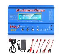 Lipo Battery Charger, 80W 6A Lipo Battery Balance Charger, RC Battery Charger with Power Adapter for LiPo, RC Hobby, Pb Blue, Li-ion, Li-Fe, NiCd,Li-ion, NiMH