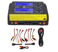 Lipo Battery Charger Dual Lipo Charger RC Aircraft Battery Charger Balance Charger Discharge for LiPo Li Ion LiFe NiCd NiMH ABS Material 2x0.1-10A Charging Current 2x0.1-2A