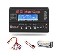 LiPo Battery Charger RC Car Balance Charger, 1S-6S Digital Discharge Battery Charger 80W 6A for Li-ion Life NiCd NiMH LiHV PB Smart Battery, Dean Connectors + Power Supply