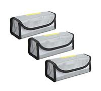 Lipo Battery Safe Bag 3Pcs Fireproof Explosionproof PVC Fiber Storage and Charging Protection - Fire Extinguishing Design, Airflow Insulation, Lightweight Portable for Battery