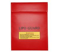 LiPo Guard, Fiber Li-Po Battery Safety Bag Fireproof Document Bag Resistant Explosion Guard for RC Batteries Protect Your Valuables Documents Money Jewelry 23 * 30cm Red