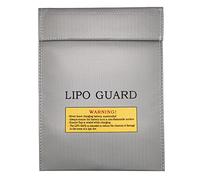 LiPo Guard, Fiber Li-Po Battery Safety Bag Fireproof Document Bag Resistant Explosion Guard for RC Batteries Protect Your Valuables Documents Money Jewelry 23 * 30cm Grey