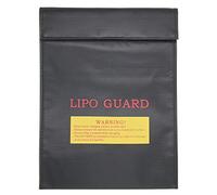 LiPo Guard, Fiber Li-Po Battery Safety Bag Fireproof Document Bag Resistant Explosion Guard for RC Batteries Protect Your Valuables Documents Money Jewelry 23 * 30cm Black