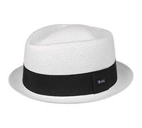 Lipodo Amatillo White Pork Pie Hat Diamond Crown Made in Italy Unisex Summer