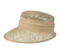 Lipodo Breezy Straw Cap Beach Style Wide Visor Made in Italy Women Summer Spring Nature-Beige One Size