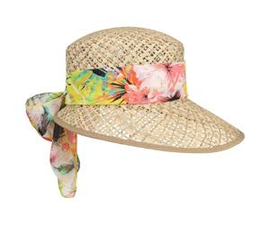 Lipodo Carina Women´s Straw Hat Women - Made in Italy Sun Cap Summer Visor with Peak Spring-Summer - One Size Nature