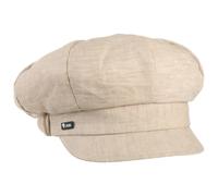 Lipodo Classic Baker Boy Cap Made in Italy Linen Cotton Ladies Elastic Band Spring Summer Beige