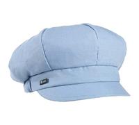 Lipodo Classic Baker Boy Cap Made in Italy Linen Cotton Ladies Elastic Band Spring Summer Light Blue