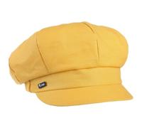 Lipodo Classic Baker Boy Cap Made in Italy Linen Cotton Ladies Elastic Band Spring Summer Yellow