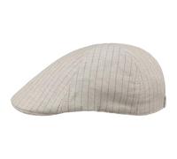 Lipodo Classic Stripes Flat Cap Pinstripe Linen Cotton Blend Lightweight Stretch Band Men Summer
