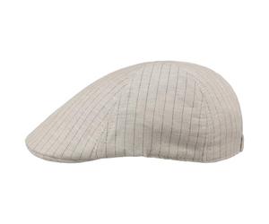 Lipodo Classic Stripes Flat Cap Pinstripe Linen Cotton Blend Lightweight Stretch Band Men Summer