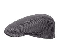 Lipodo Cordial Flat Cap - Made in Italy - Newsboy Cap Made of Cotton - Cord Men`s Cap with Quilted Lining Autumn/Winter - Peaked Ivy Cap Grey M (56-57 cm)