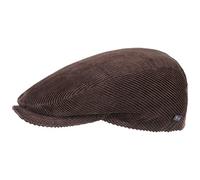 Lipodo Cordial Flat Cap - Made in Italy - Newsboy Cap Made of Cotton - Cord Men`s Cap with Quilted Lining Autumn/Winter - Peaked Ivy Cap Brown M (56-57 cm)